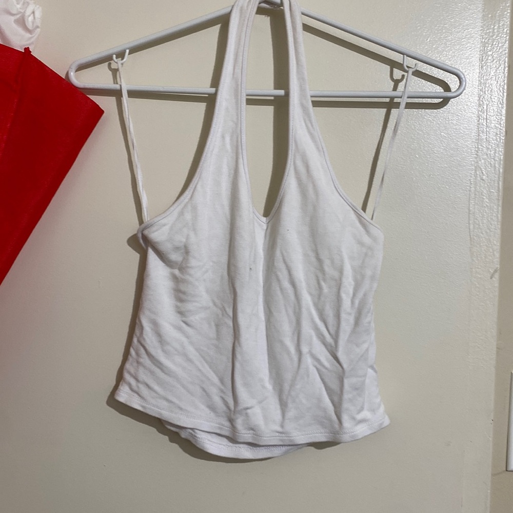 White halter top, small
